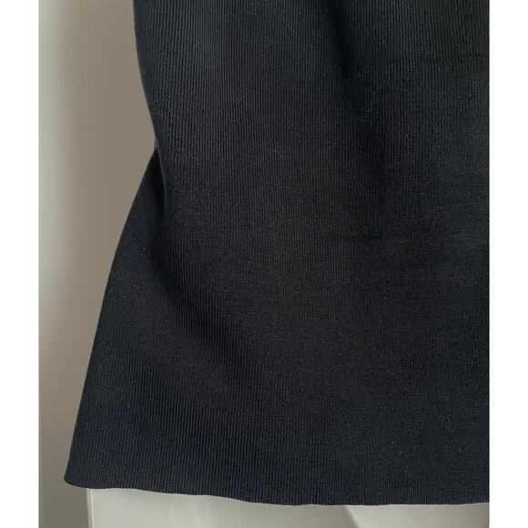 Women’s Black Ribbed Silk Minimalist Stretch Classy Tank Top By Artisan - Large - Picture 5 of 6